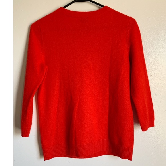 SALE🔥 Talbots Red 100% Pure Cashmere Pullover Sweater 3/4 Sleeves Women’s Small - Picture 2 of 8